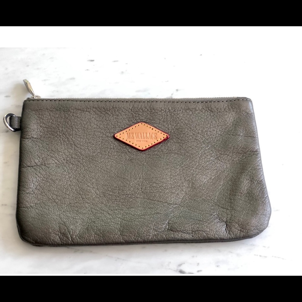 MZ Wallace platinum leather market pouch